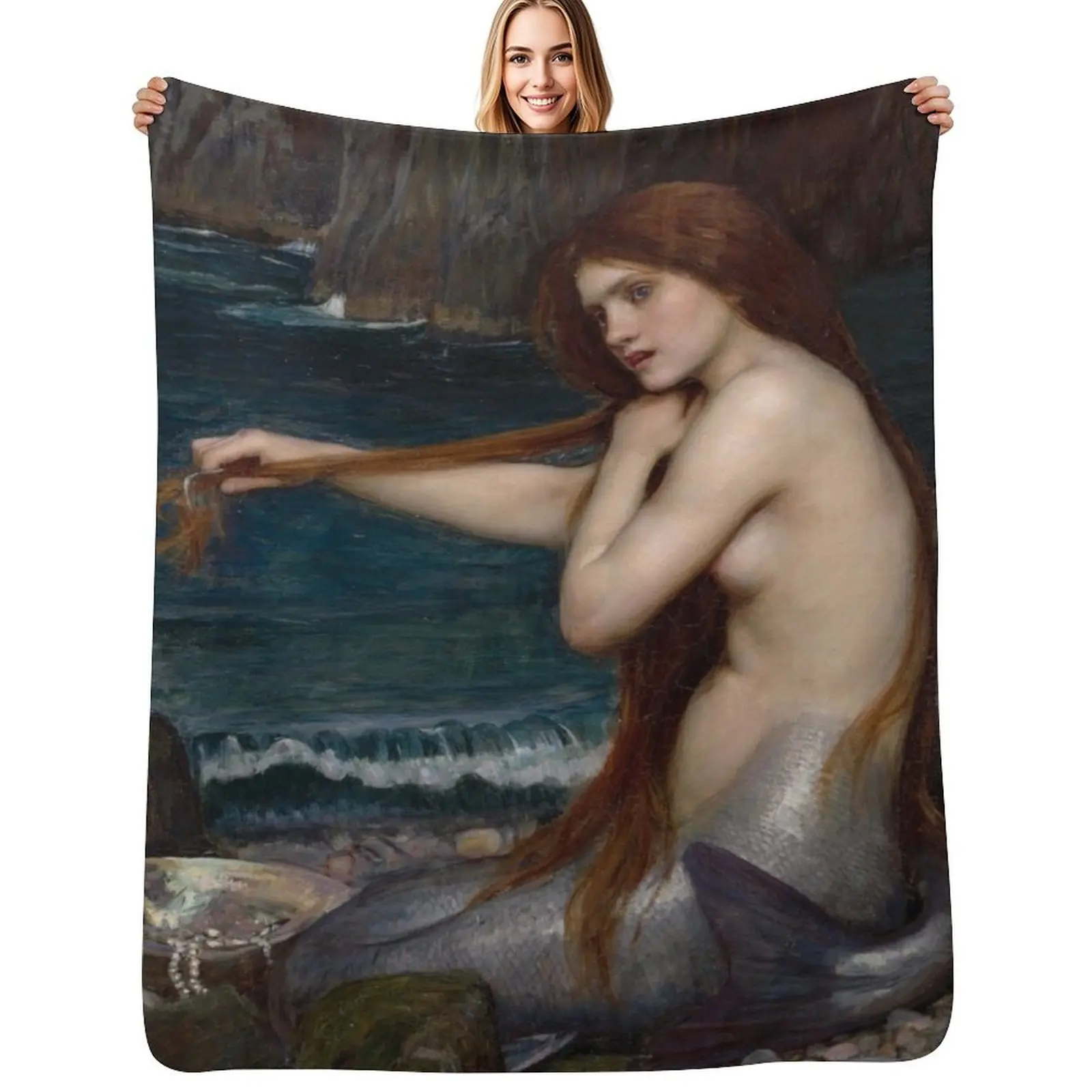 

The Mermaid - John William Waterhouse Throw Blanket heavy to sleep Summer Beddings anime Cute Blankets