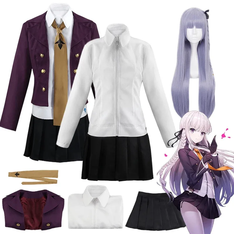 

Аниме Danganronpa Kirigiri Kyouko Косплей Костюм Униформа Парик Костюм Хэллоуин Карнавал Аниме Игры Одежда Костюмы для Женщин