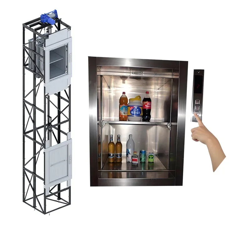 Customized All Stainless Steel Small Food Service Lift For Restaurant Cafeteria Kitchen Dumbwaiter Elevator