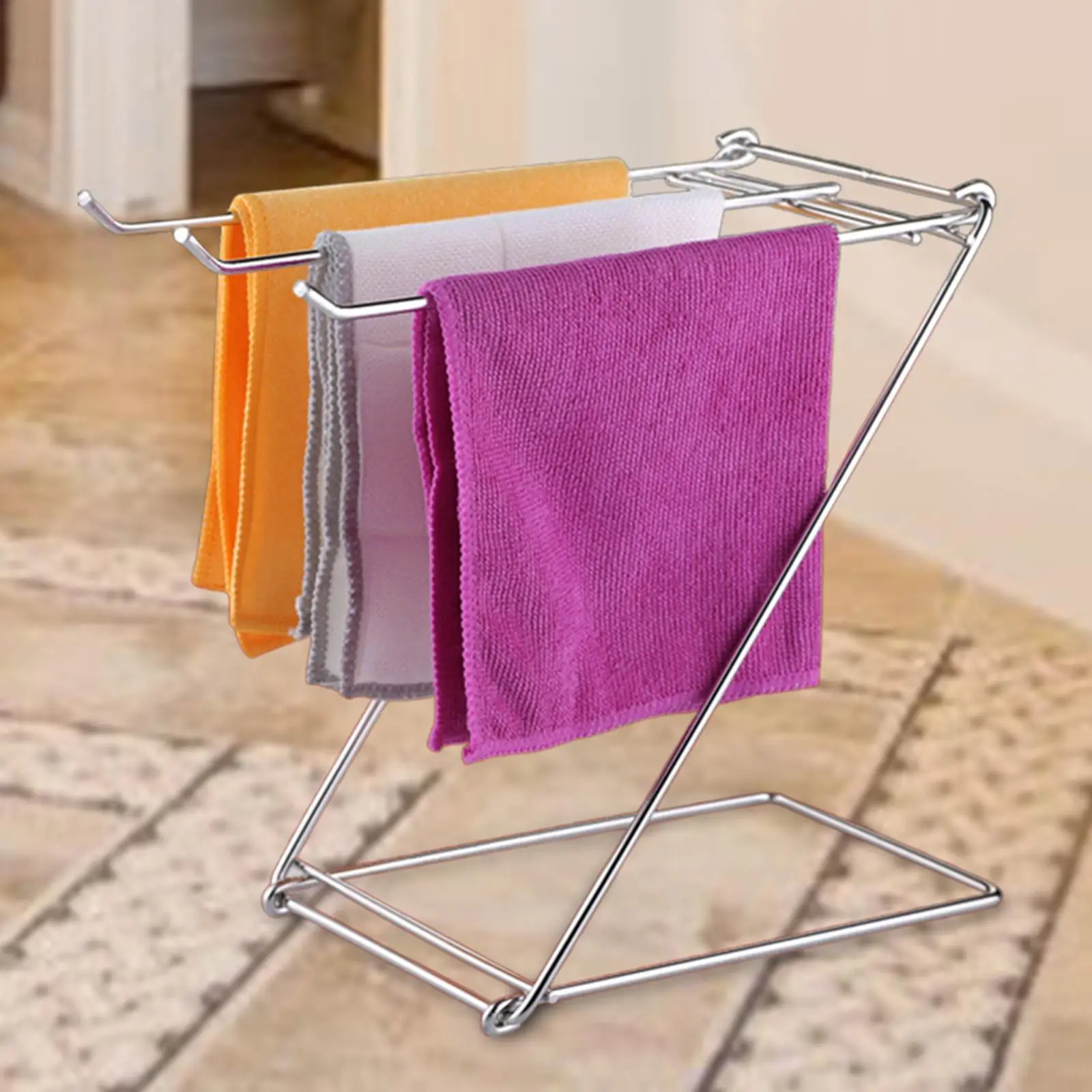 Hand Towel Rack Dishcloth Rack Multifunctional Hanging Shelf Foldable Rag Rack Washcloth Drying Rack for Home Sink Countertop