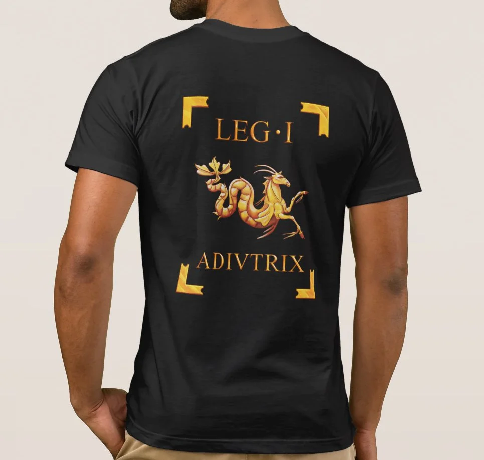 The 1st Legion, Adiutrix with Capricorn Displayed on The Back As A Legionary Vexillum Men's T Shirt