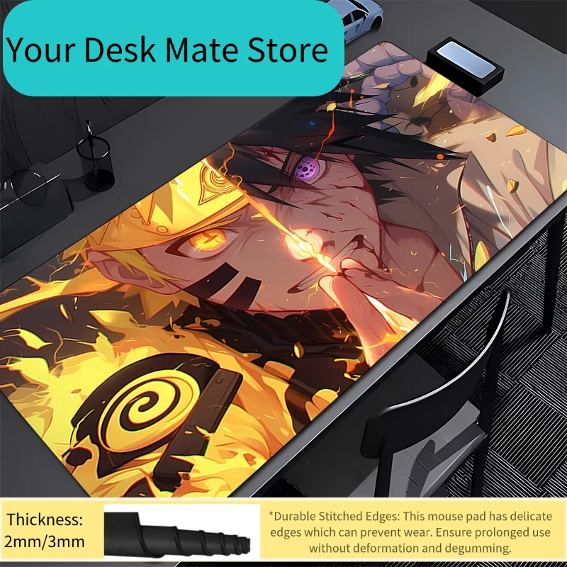 Mauspad Naruto Sasuke Büro Gaming Zubehör XXL Gamer Alfombrilla Computer Schreibtischunterlage Laptop Varmilo Tastaturunterlage Mousepad
