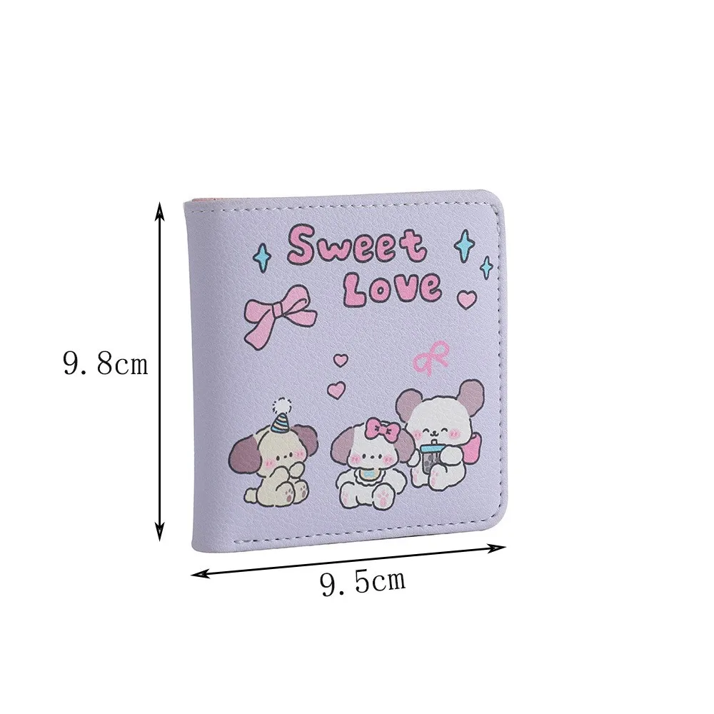 1PC Women\'s Wallet Cartoon PU Coin Purse Small Wallet Cute Girl Short Card Holder Foldable Portable Coin Purses Student Card Bag