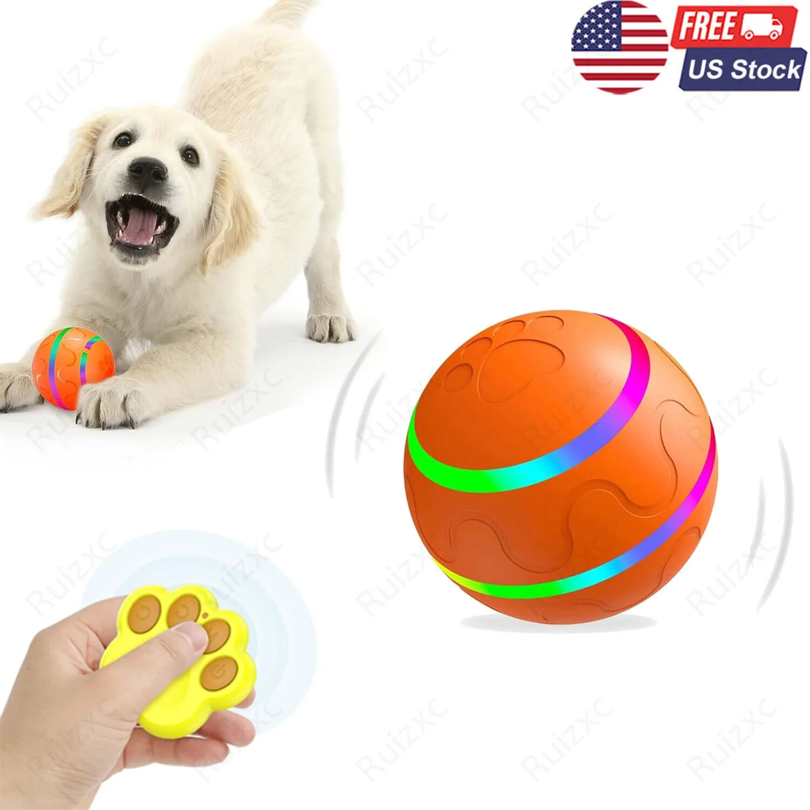 Peppy Pet Ball for Dogs with Remote Control LED Flash Cat Interactive Toys