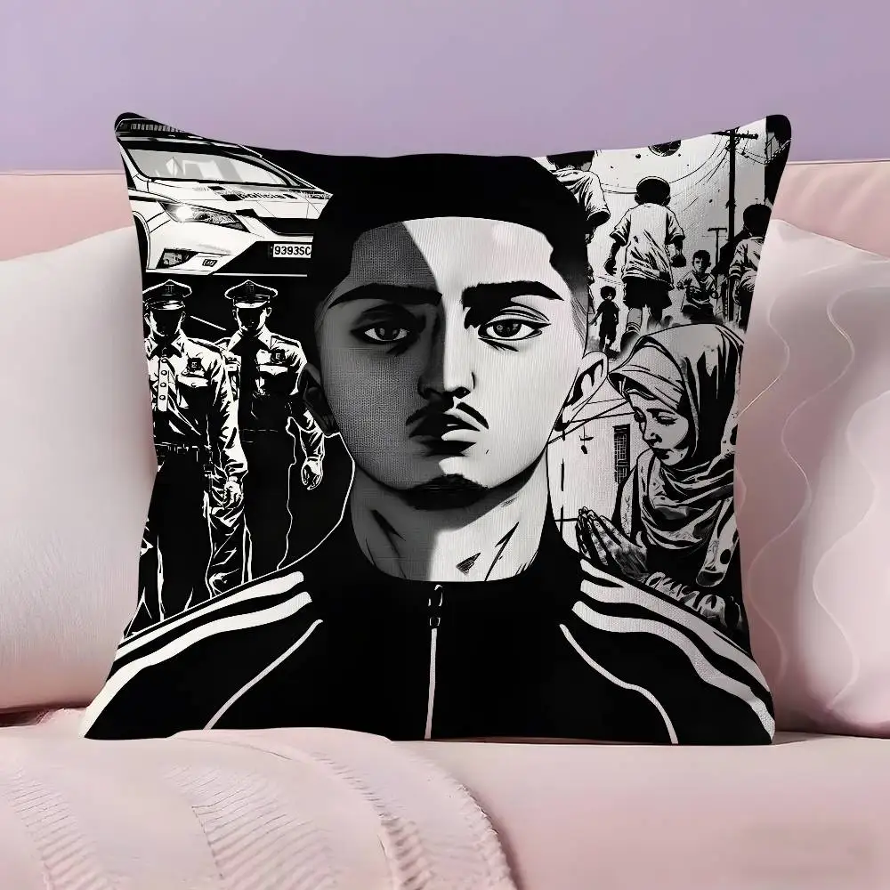 غطاء ألبوم مغني الراب B-BENY JR كيس وسادة غطاء وسادة فائق النعومة صديق للبشرة قماش سحابة مثل الراحة وسحاب مخفي