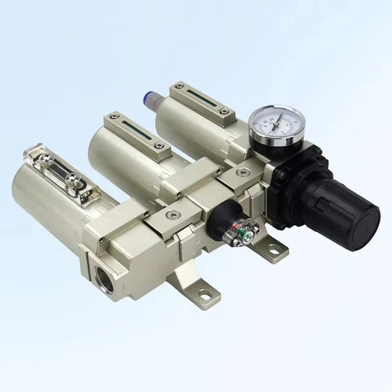 1/2 بوصة 3/4 بوصة منظم فلتر الهواء الهوائي 4 وحدات مجموعات لمعالجة مصدر الهواء 0.01um استنزاف تلقائي