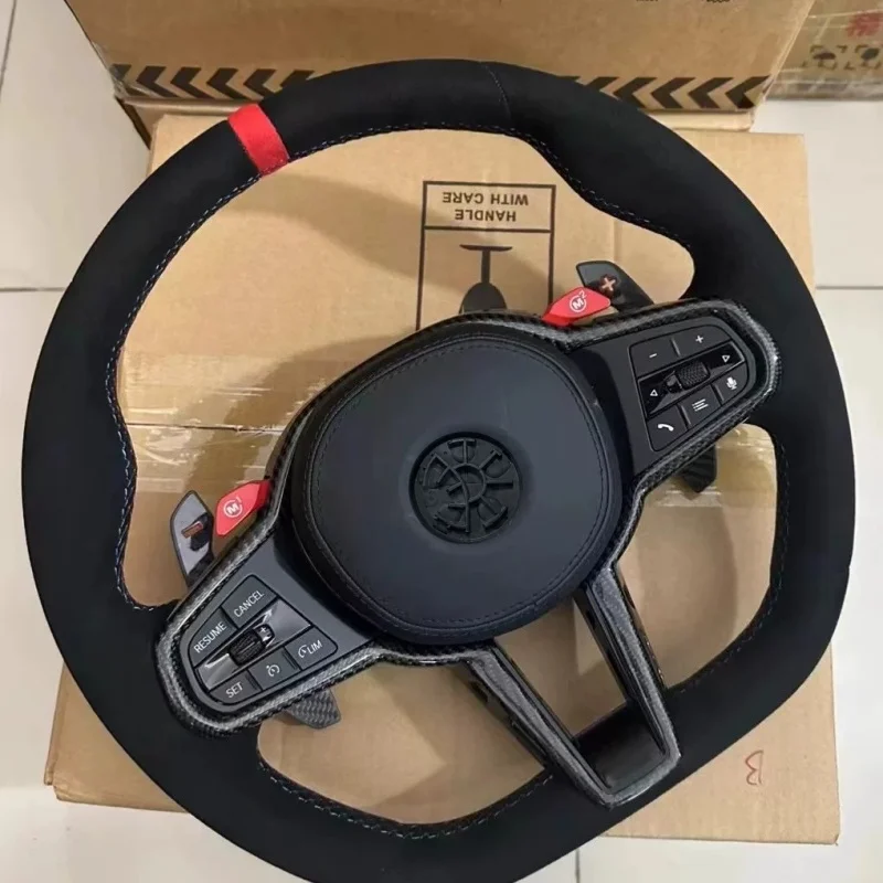 Upgrade New CS Track Leather Suede Steering Wheel For BMW 12345678 X 1234567 F Series/G Series M1 M2 G20 G30 3 Series 5 Series