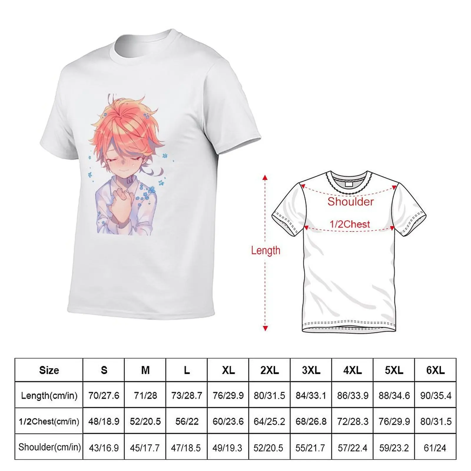 Happy Emma fanart: تي شيرت نيفرلاند الموعود تي شيرت قطني عالي الجودة تي شيرت للرجال تي شيرت جرافيك تي شيرت