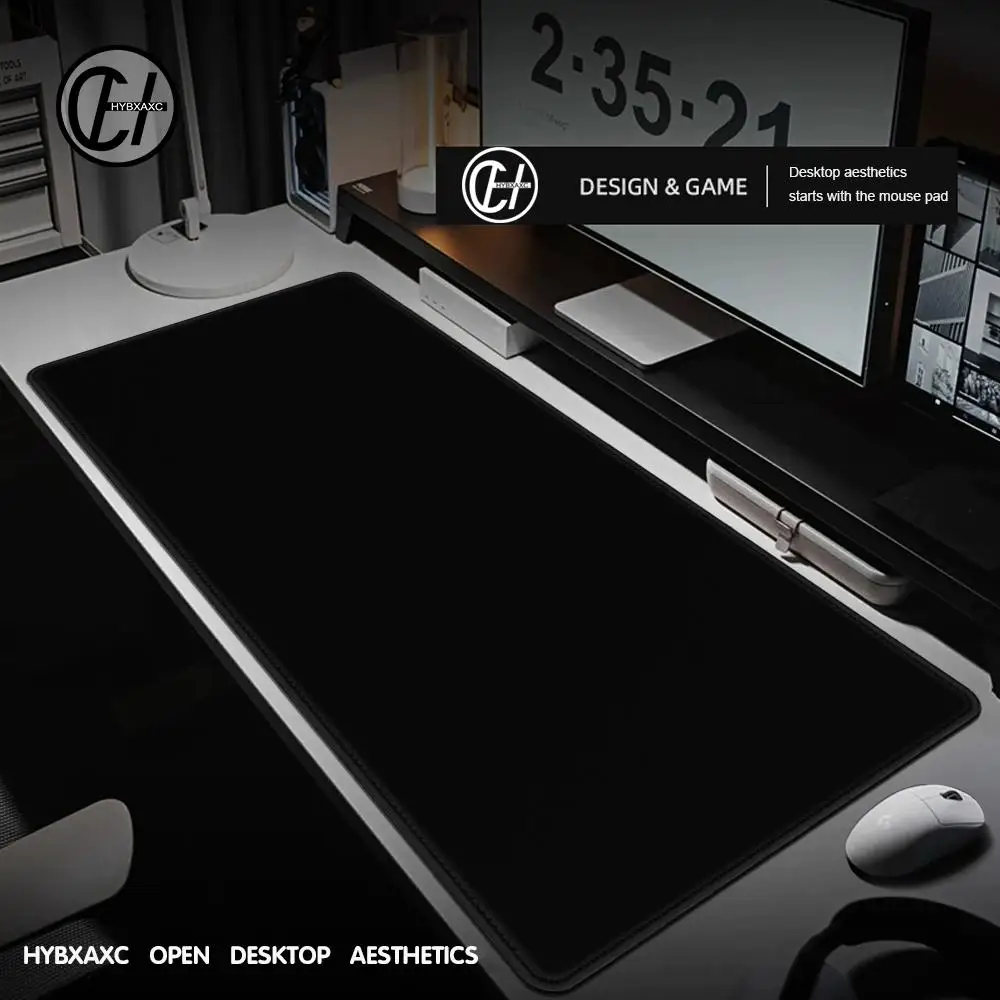 

XXL Mouse Pad Black Mousepad Gamer Lager Computer PC Desk Mat 900X400 Keyboard Anime Office Carpet Playmat Kawaii Extended Rug