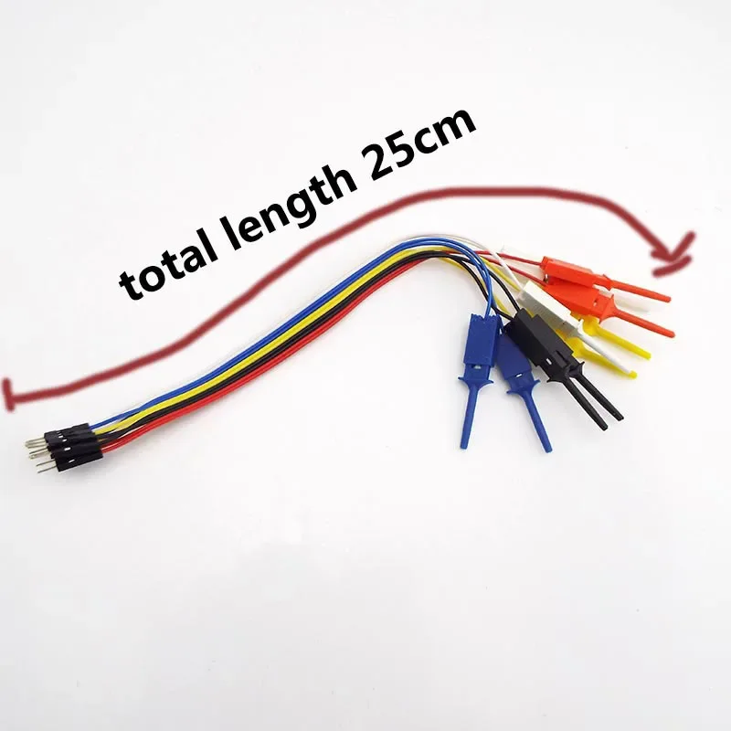 

Test Hook Lead Clip Line Kit, Logic Analyzer Cable, Alligator Clip, Gripper Probe, Arduino Raspberry Pi Connection, 25cm, 10Pin