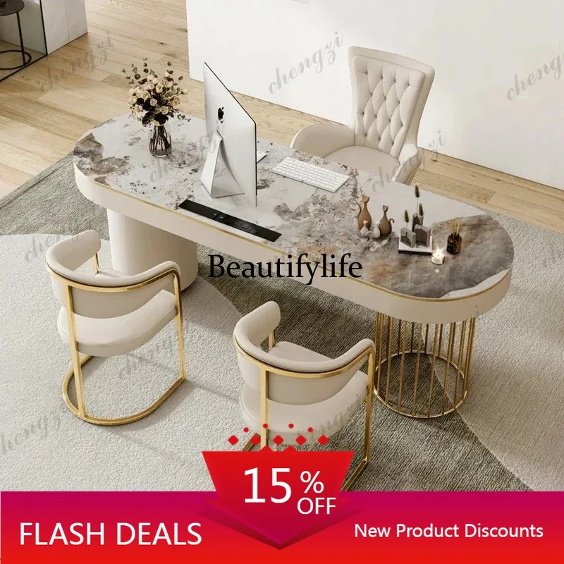 A139  Luxury Organizer Office Table Decoration Upgrade Specialty Study Office Desk Computer Standing Mesa De Escritorio Furnitur