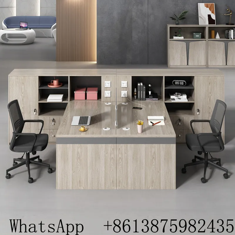 LMM simple modern staff 4/6 artificial position screen card seat office table and chair combination