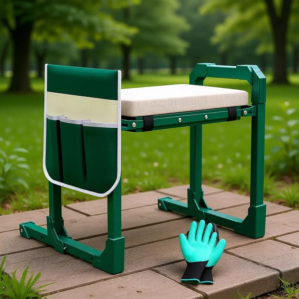 

Adjustable Garden Stool with Extended Legs and Cushioned Seat for Comfortable Outdoor Gardening