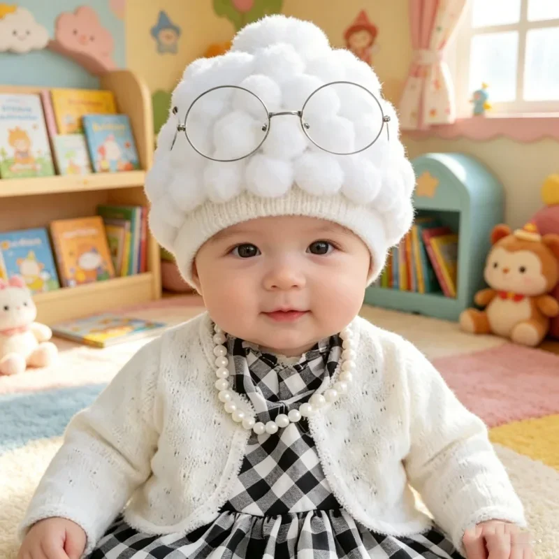 Baby Grandma Grandpa Cosplay Costume Newborn Photography Outfit Clothing Props for Infant Boy Girl Studio Photo Shooting Wear