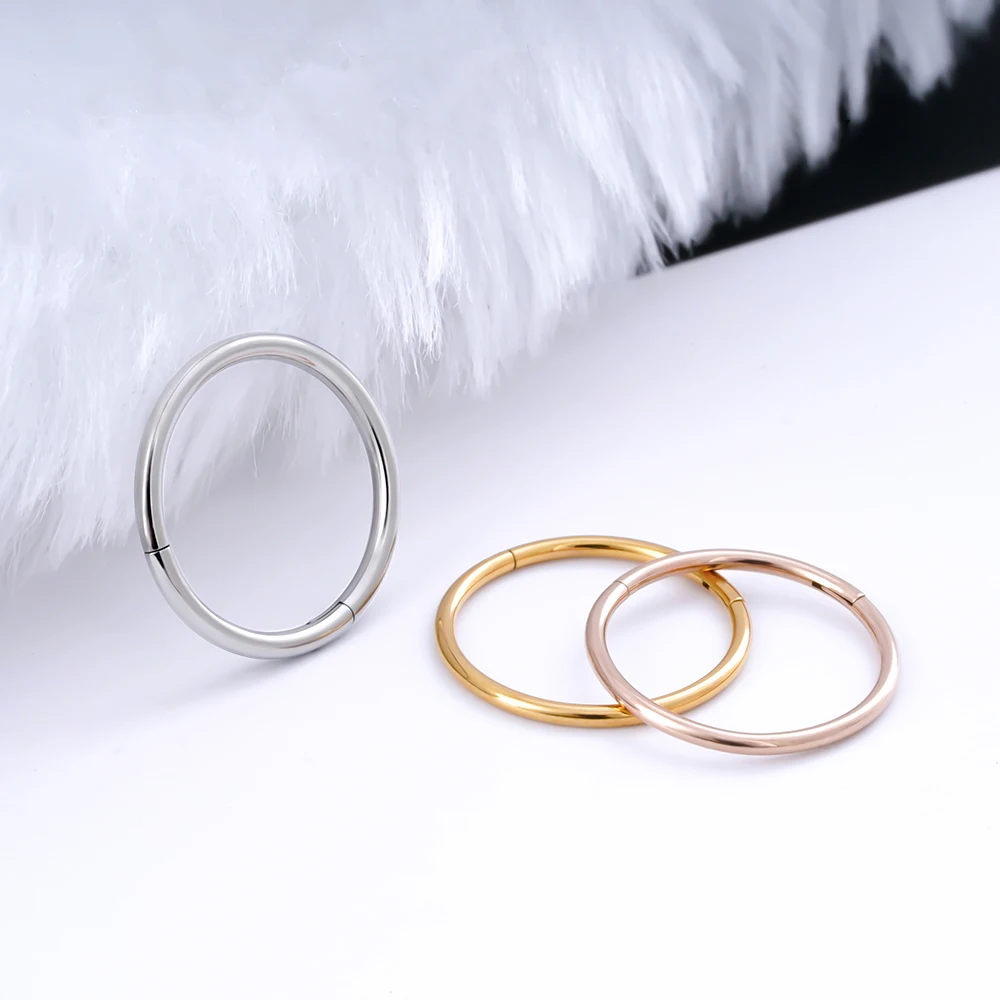 10/50Pcs Großhandel Hoop Ohrring G23 Titan Nase Ring Für Frauen Piercing Schmuck Lippen Ohr Ring Hoop Gemischt farbe Körper Clips Scharnier