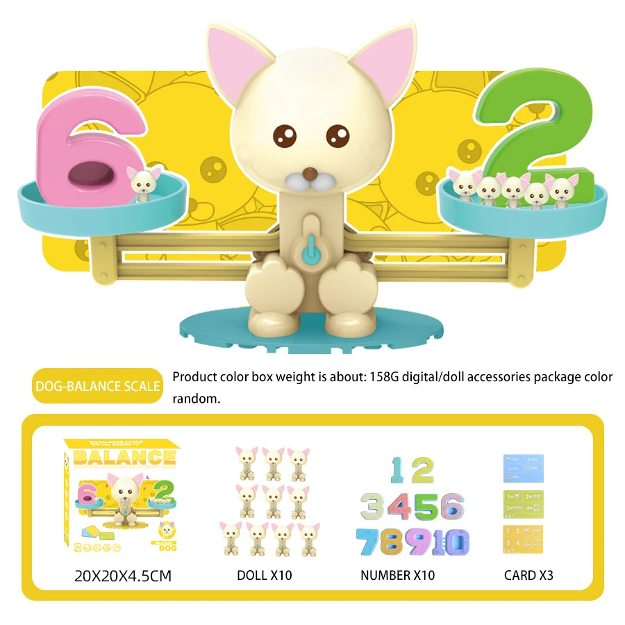 الأطفال التوازن الرقمي ألعاب التكنولوجيا التعليمية الكرتون ديناصور فرس النهر الكلب إضافة وطرح أداة تدريس الرياضيات