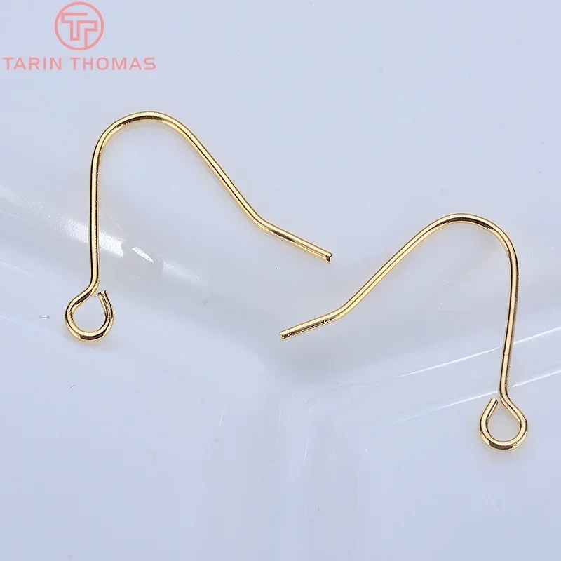 (2423)20PCS 10.5x13.5MM Thickness 0.6MM 24K Gold Color Brass Earrings Hooks High Quality Diy jewelry accessories