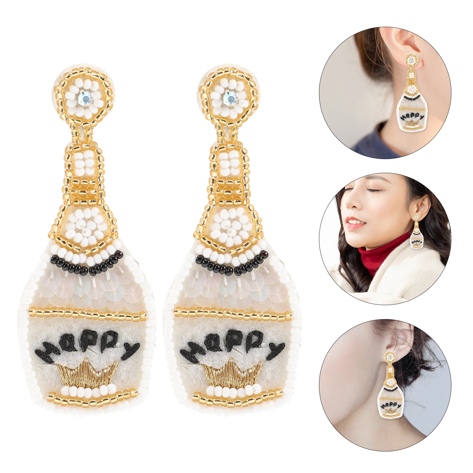 

Beads Sparkly Sequin Earrings Fashion Sequins Woven Funky for Women