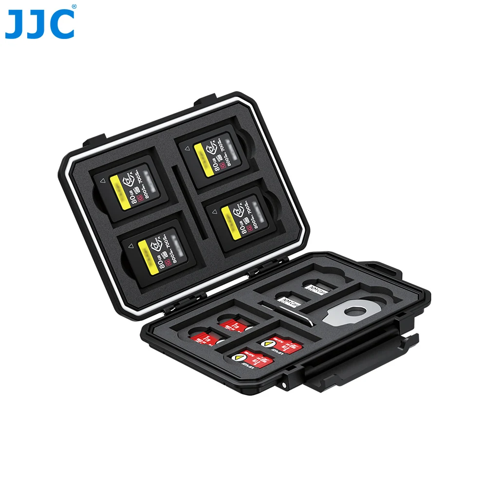 JJC حافظة بطاقات الذاكرة IP67 مقاومة للماء المضادة للصدمات بطاقة حقيبة للتخزين حامل لبطاقات SD مايكرو SD CFA 2 فتحات بطاقات SIM نانو