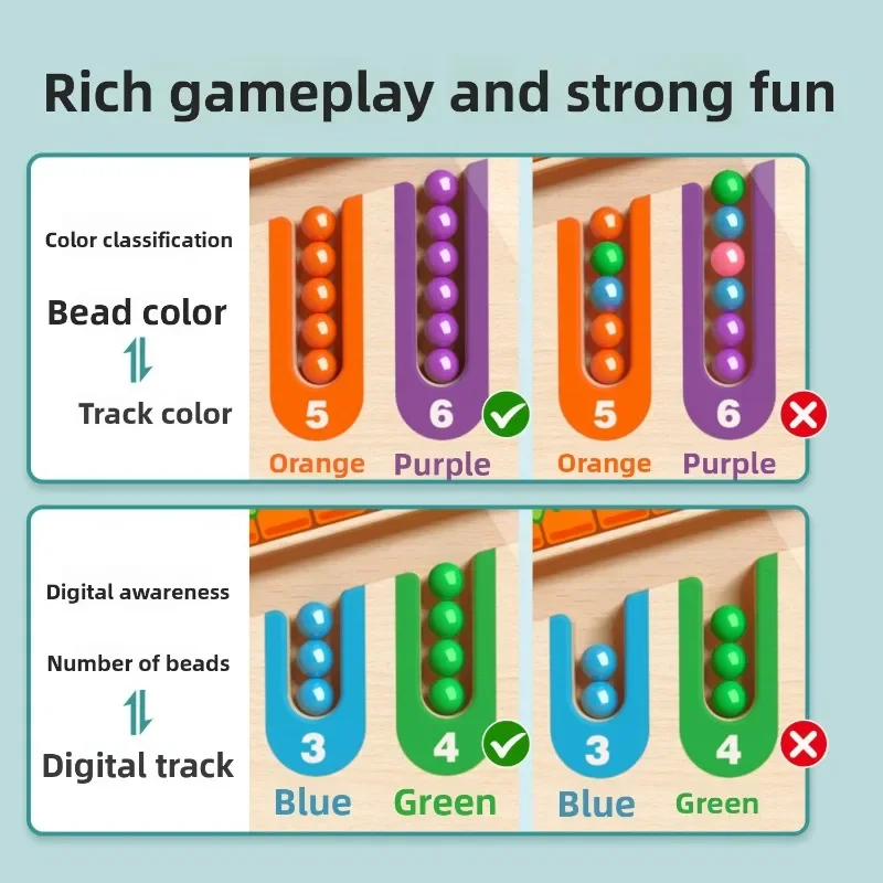 Magnetic Color and Number Maze Learning Education Toys Color Matching Montessori Toys Toys Concentration Training for Child Gift