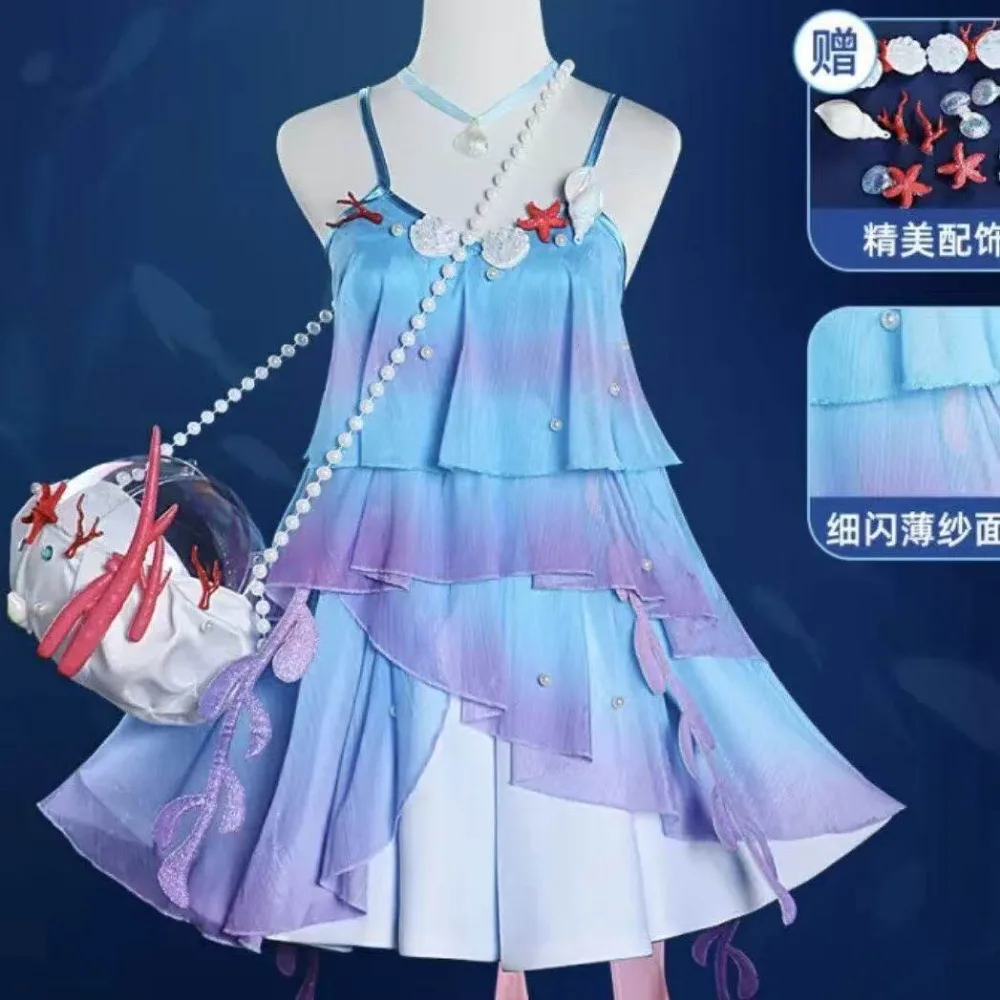 

Dolia Cosplay Costume Honor of Kings The Mermaid Game Anime Outfit Role Play Dress Halloween Carnival Party Performance