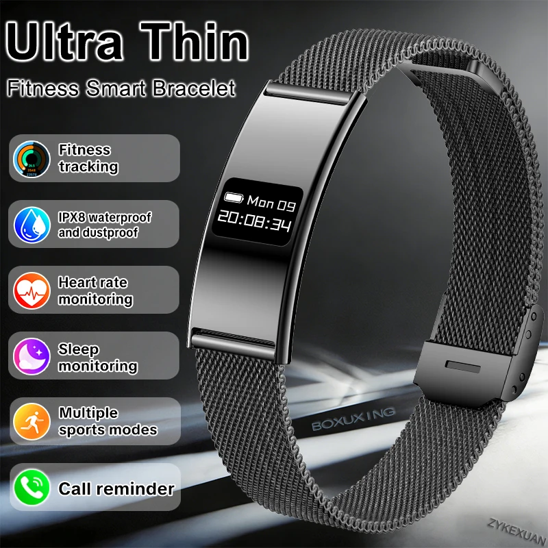 

New Smart Bracelet Men Fitness Tracker IPX8 Waterproof Heart Rate Sleep Monitor Sports Pedometer Smartwatch Band For Android IOS