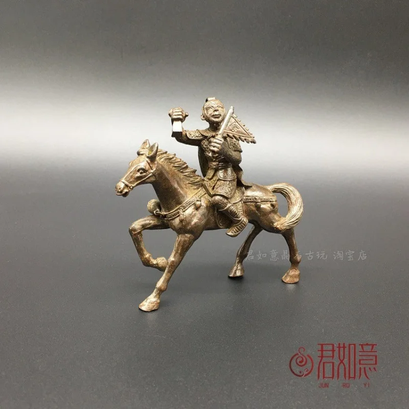 Antiguo sólido para sellar promoción adorno ficha mono montar pequeña pieza de latón caballo de bronce mil Mi