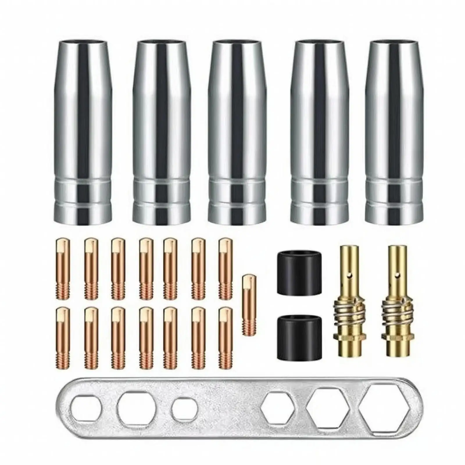 25 Pieces MB15AK Metalwork Torch Consumable Kit Brass Holders MB15AK Torch Replacement Assortment with Wrench Good Conductivity