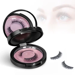 Eyelash Storage Box 2 Layers Circle Eyelash Box with Mirror Empty Travel Eyelash Storage Case Organizers with Lash Holder