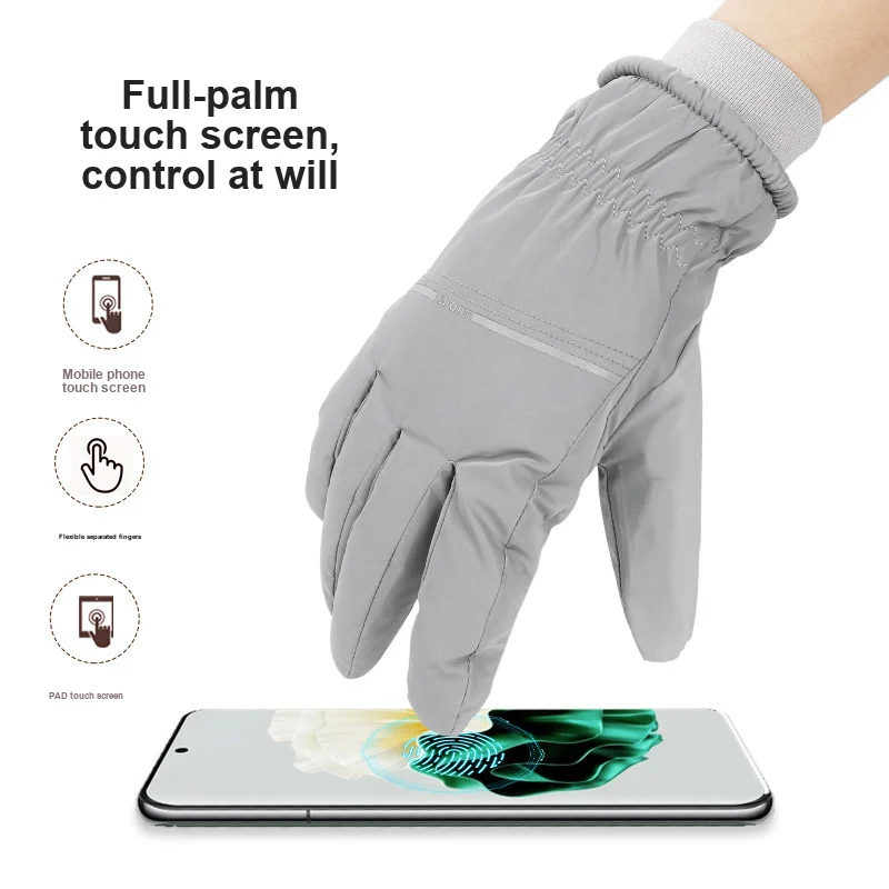 Full Palm Touch Screen Winter Gloves Cold Resistant Water Repellent Thick Fleece Lined for Men Women Skiing