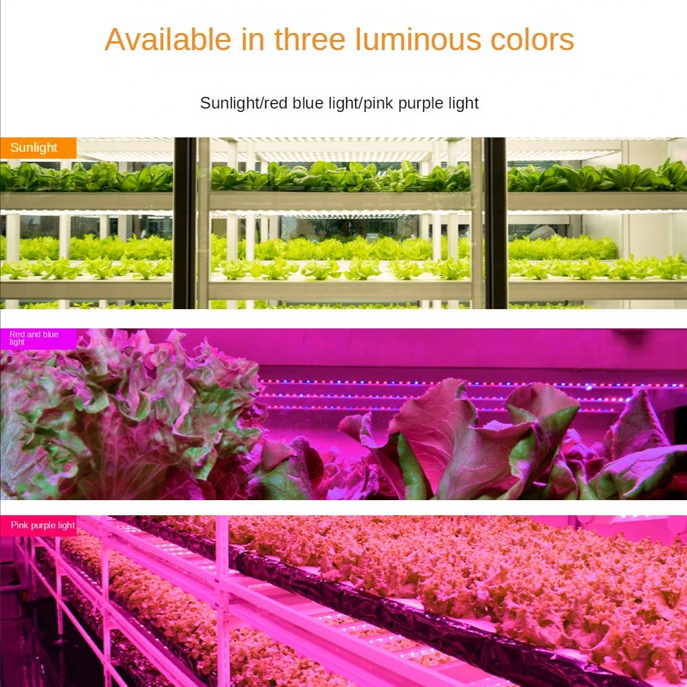 Indoor Full Spectrum LED Plant Growth Lamp, LED Grow Light Bar For Greenhouse Cultivation with Timing, 5 Dimmable Modes, 30-50cm