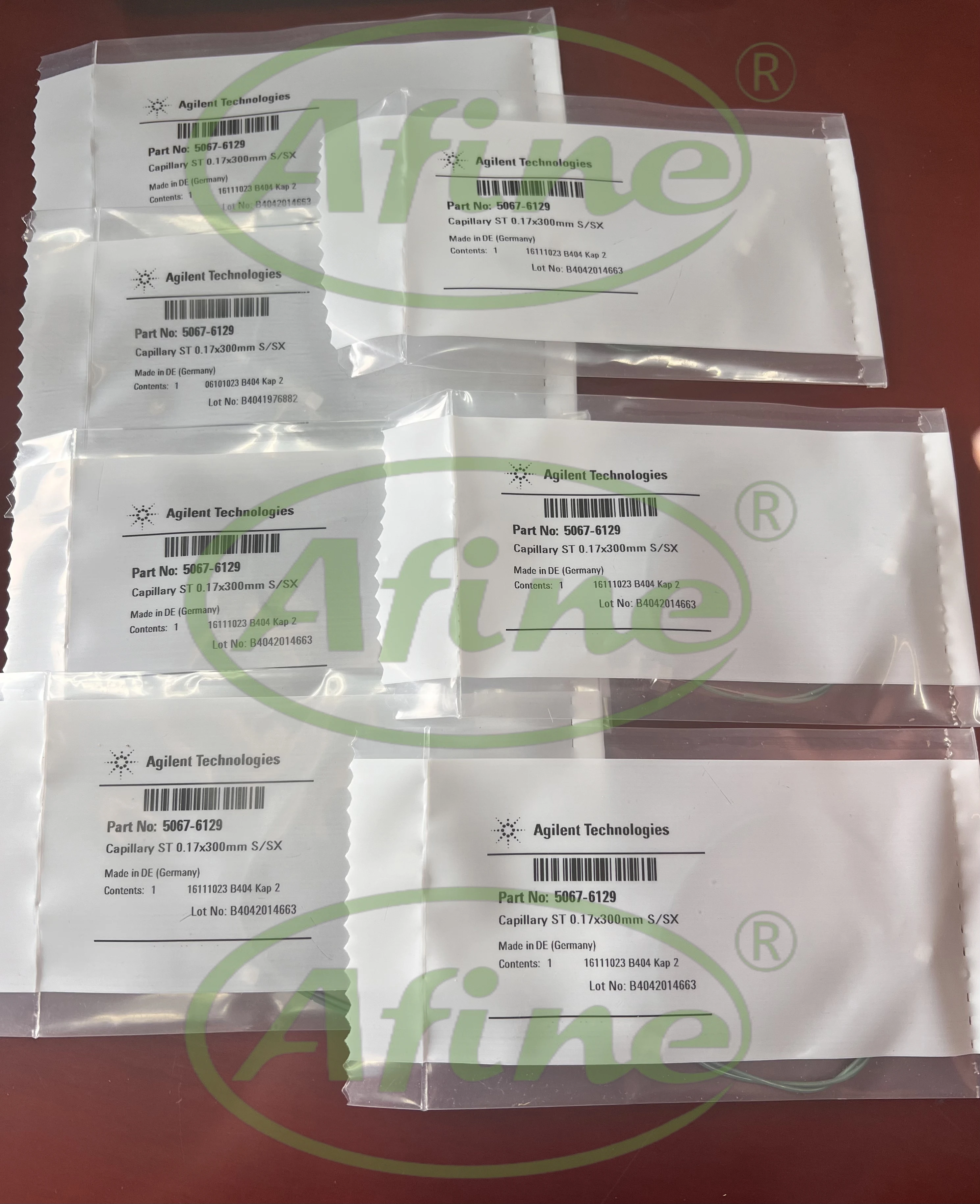 Capilares AFINE Agilent para HPLC,5067-6129, capilar de acero inoxidable, 0,17 x 300 mm, S/SX, ps/ps