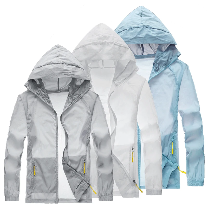 Summer UPF 50+ UV Sun Protection Skin Coats Men Ultra-Light Sportswear Hooded Outwear Men Windbreaker Casual Jackets