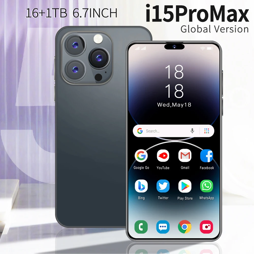 

【World Premiere】 I15promax 5G смартфон с яркостью 6,7 Deca Core 120 ''1440Hz Flow AMOLED HD + дисплей 3200 * глобальная версия