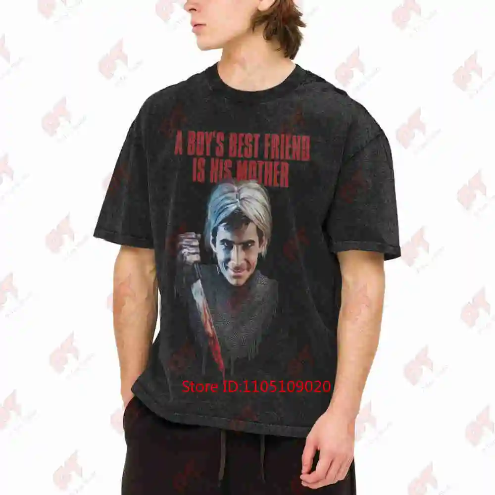 A Boy's Best Friend Is His Mother Bates Norman Psycho Hitchcock Vintage Washed Tee Pure Cotton T-Shirt