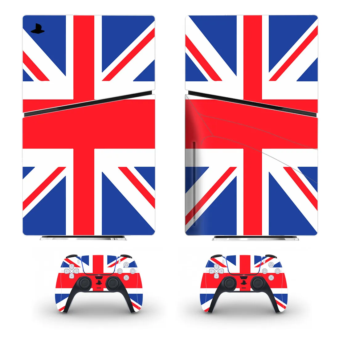 UK National Flat PS5 тонкий; Для диска Наклейка Обложка для консоли и 2 контроллера Новый PS5 Slim Disk Skin Vinyl