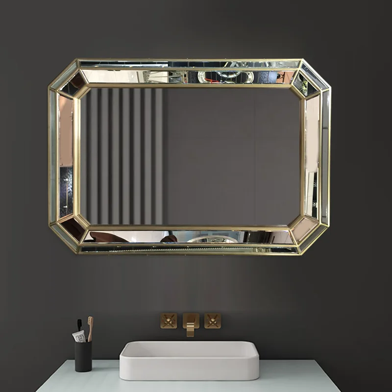 Stylish and simple square decorative  Venice splicing  bathroom  bedroom full-length  clothing store mir