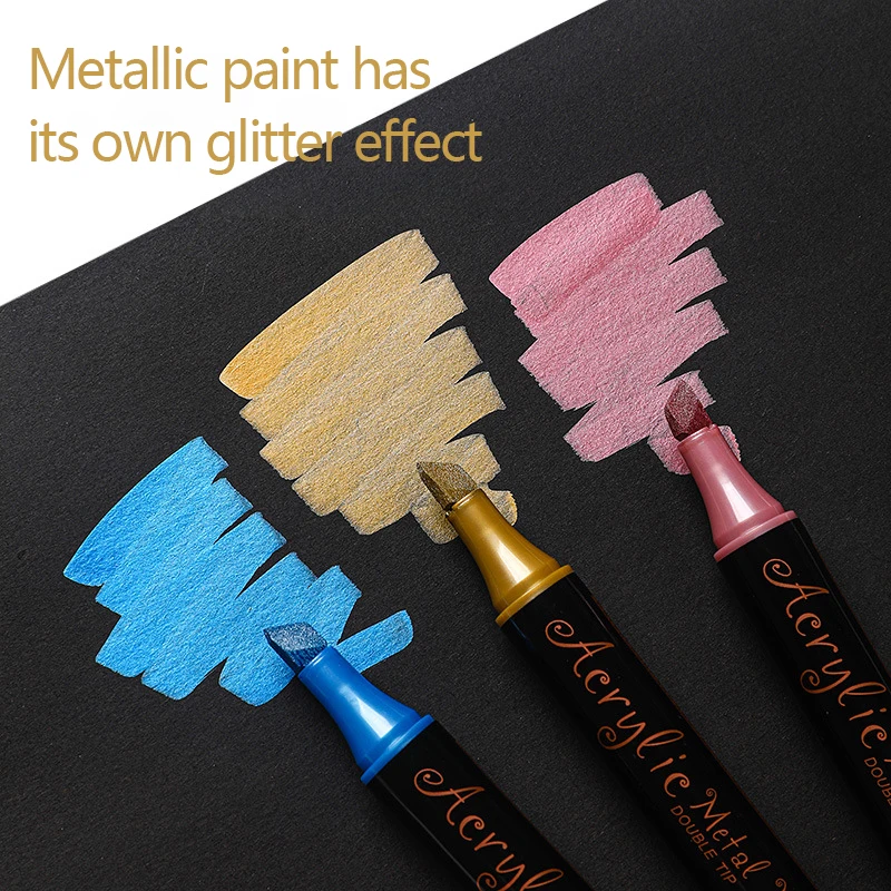 Metal acrylic marker double head color graffiti hand tent Mark diy painting imperishable marker is not easy to fade for students