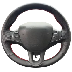 Microfiber Leather Car Steering wheel Cover For Peugeot 208 2011-2019 Peugeot 2008 2013 Handle Cover Interior Car Accessories