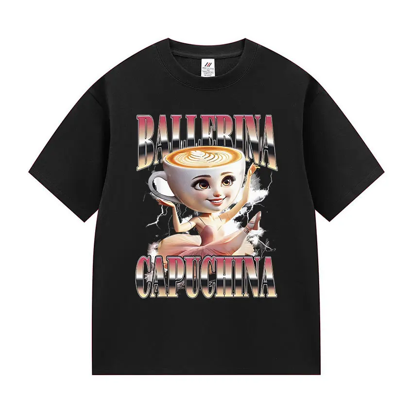 Camiseta italiana Brainrot bailarina Capuchina divertida Meme hombres mujeres moda Harajuku camisetas verano gran oferta 100% camisetas de algodón