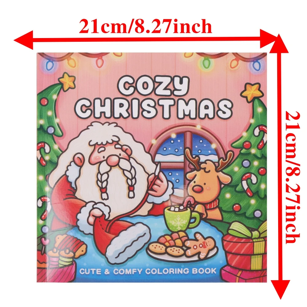 2 Pack Halloween & Christmas Coloring Books for Adults & Teens, Spooky Cute Ghost Pumpkin & Cozy Christmas Santa Reindeer Colori
