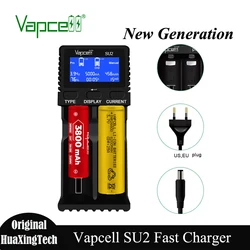 Original New Vapcell SU2 Smart Charger 2 Slots 12V 2.5A Fast Charger for Rechargeable 18650 21700 26650 26800 Lithium Battery
