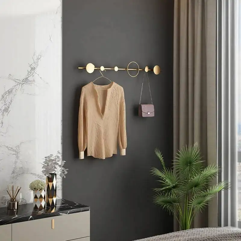 Ropero Golden Holder Shelf Entrance Hallway Wall Metal Clothing Clothes Decorative Minimalist Hanger Furniture WSW30XP Jackets