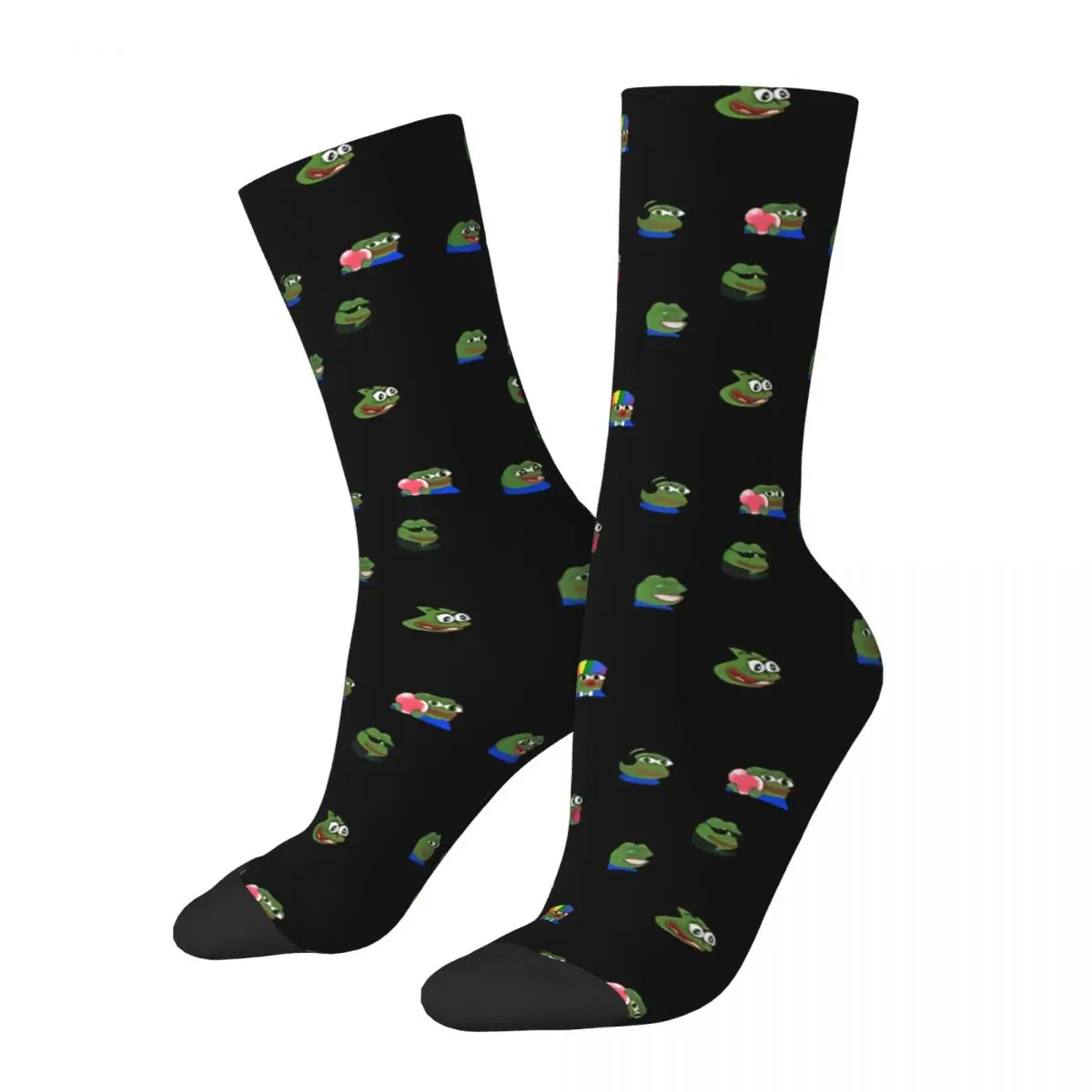 

Funny Crazy Sock for Men Peepo Emote Harajuku Pepe The Frog Quality Pattern Printed Crew Sock Casual Gift