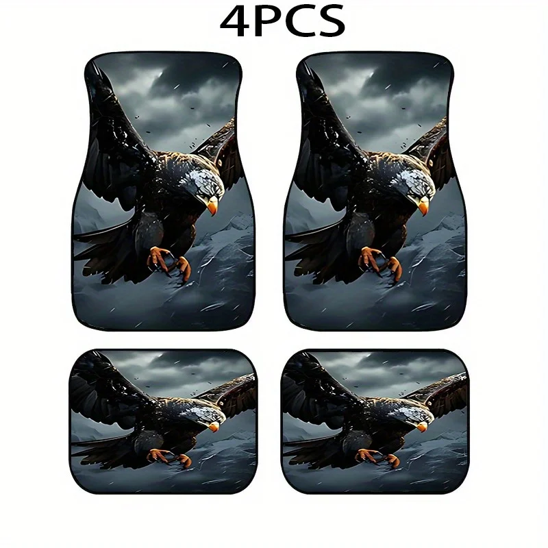 2D Flat Realistic Eagle Car Floor Mats, Universal Fit For Most Vehicles, Wild Themed Car Interior Decoration Additions That Upgr