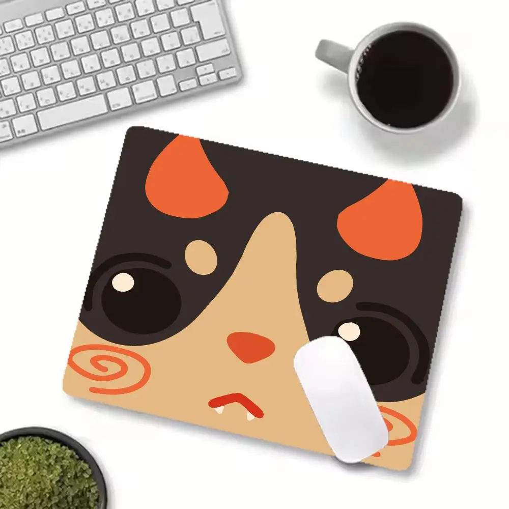 Cute Happy Fox Face mousepad large size keyboard accessories office desktop laptop bedroom learning table mat