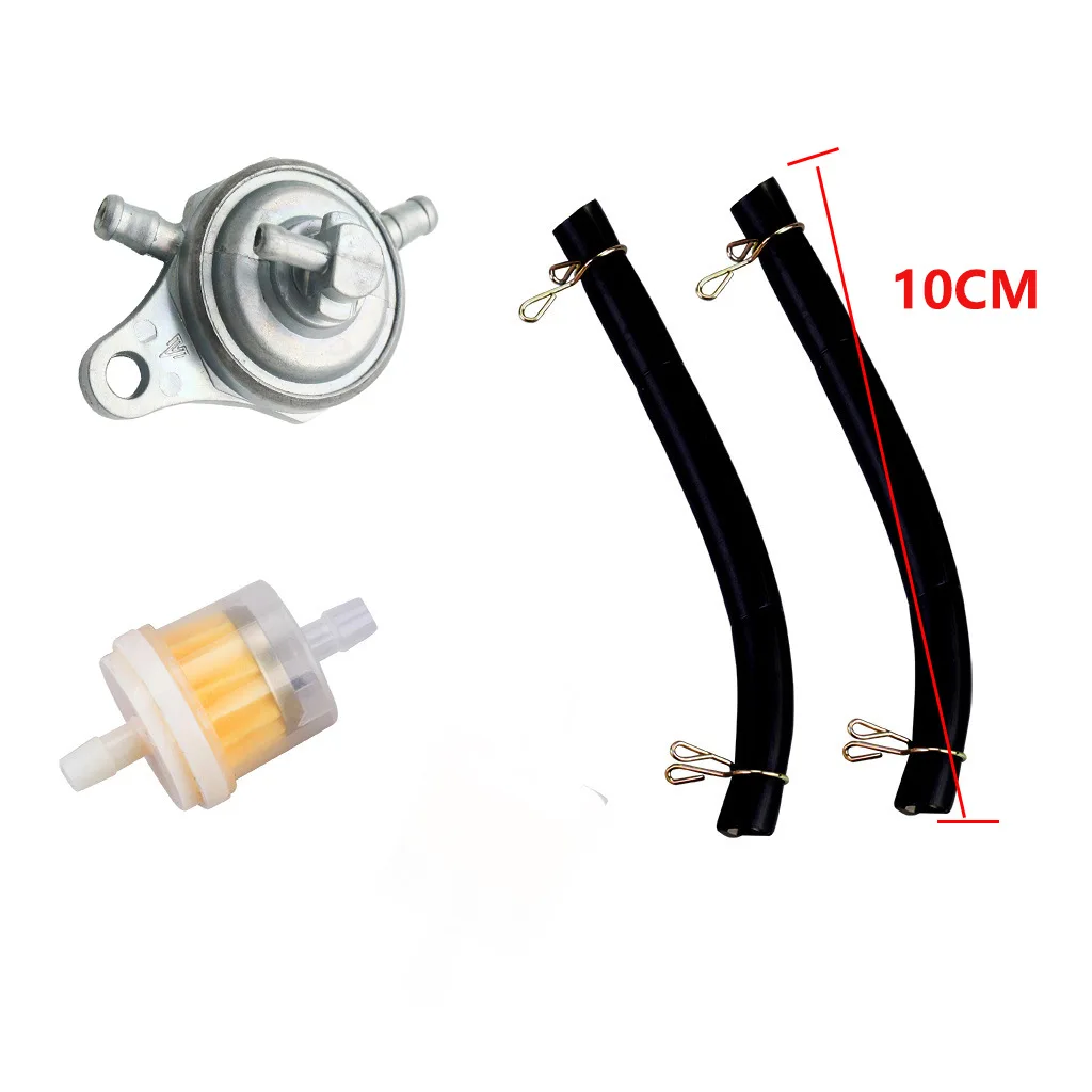 3-way Fuel Pump Petcock Oil Tank Switch Hose Tube Filter Kit for GY6 50 150cc Negative Pressure  Fuel Switch Scooter