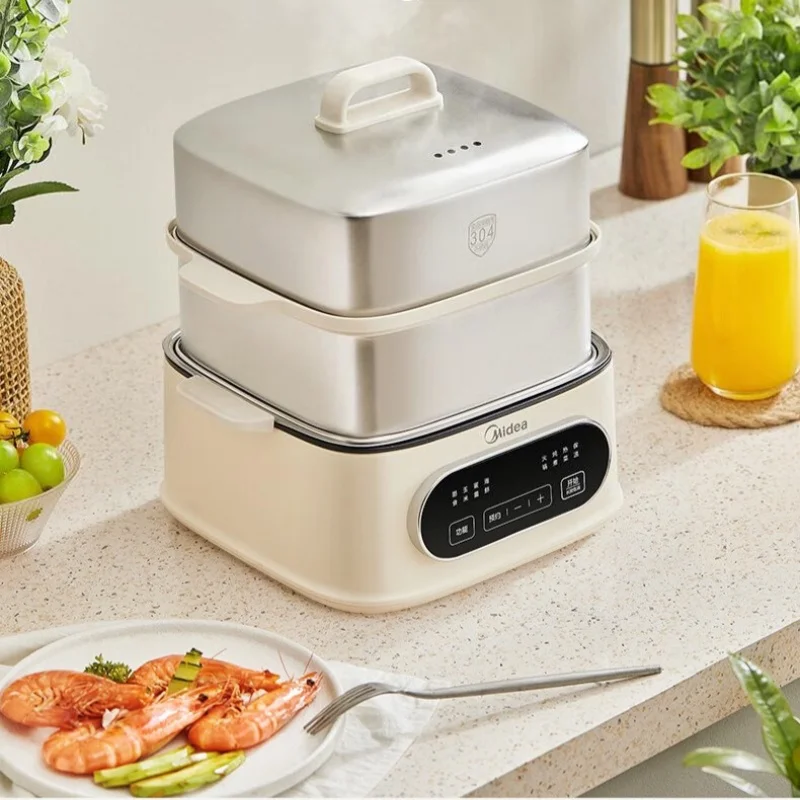 Электрическая пароварка Midea для приготовления пищи, нержавеющая сталь 9,3 л, 3-слойная мультиварка, кухонная электрическая пароварка, кастрюля для приготовления пищи Электрическая пароварка Midea для приготовления пищи, нержавеющая сталь 9,3 л, 3-слойная мультиварка, кухонная электрическая пароварка, кастрюля для приготовления пищи