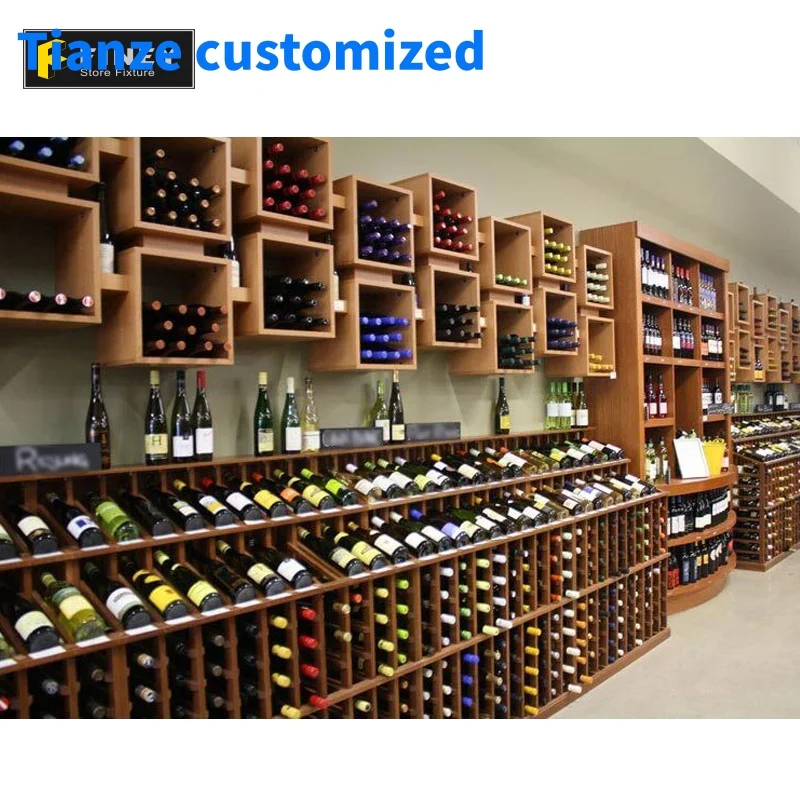 （customized）Bottle Racks Wine Shops Display Decoration Showcase Liquor Wine Shop