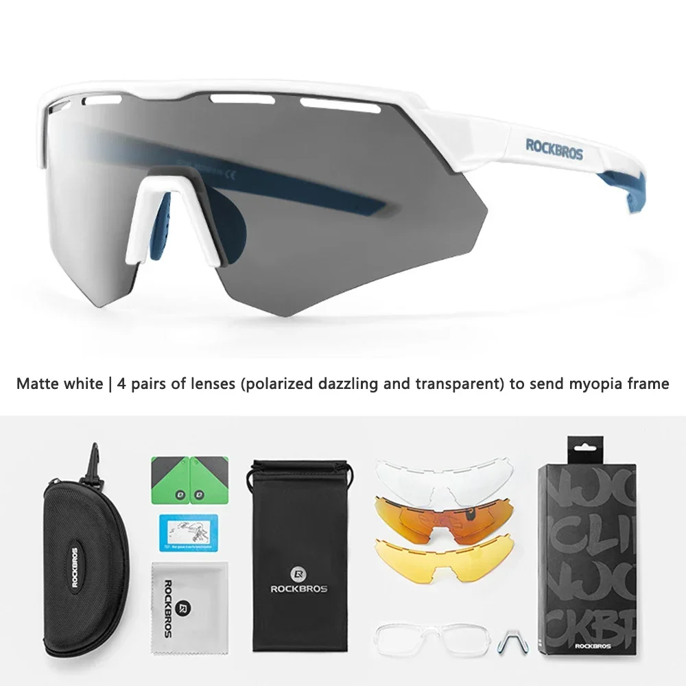 

Bicycle glasses Replaceable Lenses UV400 Sunscreen TR90 Polarized cycling glasses Sunglasses with Near-sighted frame SP246-1